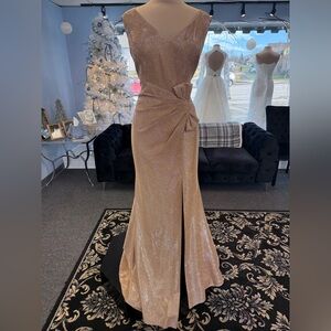 Elegant Rose Gold Evening Gown